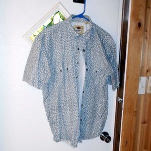 Larry Mahan short sleeve grey shirt Large